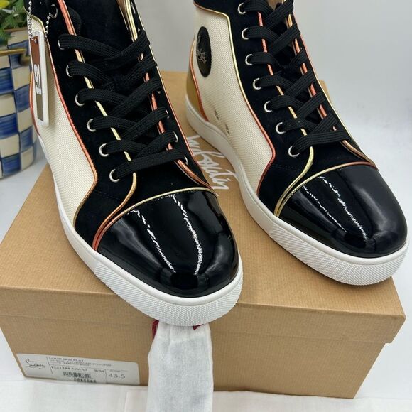 Men's Christian Louboutin SB 22 high top sneakers size 43.5 made in Italy - Picture 3 of 12